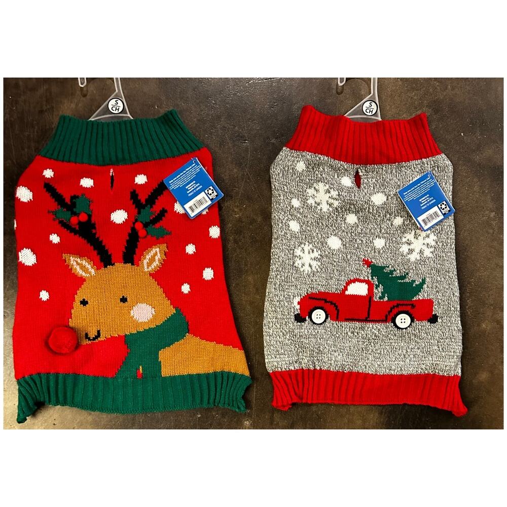 2 Dog Christmas Sweaters SMALL Vibrant Life Holiday Sweater Cat Sweater or Dog